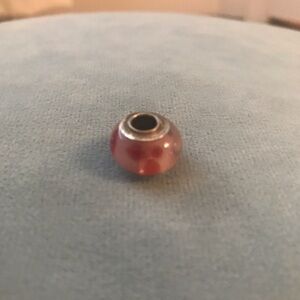 Pandora Compatible Pink Glass European Charm Bead